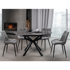Керамический стол Офелия TML-1250 спайдер грей  +  черный Vetro mebel
