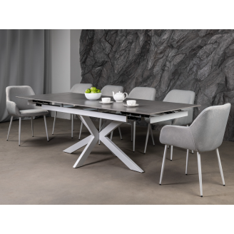 Керамічний стіл Тіціано TML-1150 делікато грей  +  білий Vetro mebel