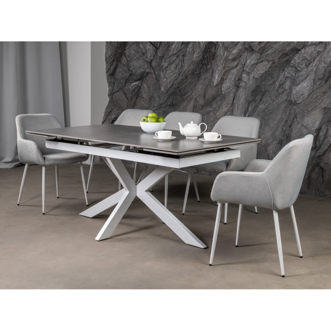 Керамічний стіл Тіціано TML-1150 делікато грей  +  білий Vetro mebel