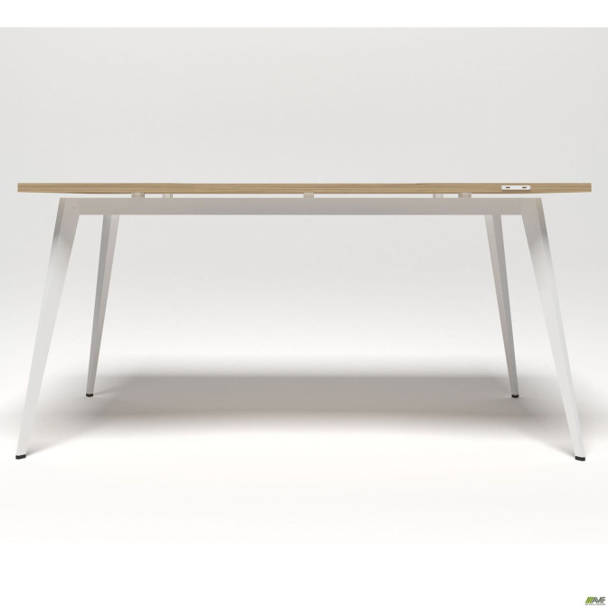 Стол + USB Delta DL-106 (1590х800х750мм) Блэквуд Ячменный/Каркас белый AMF