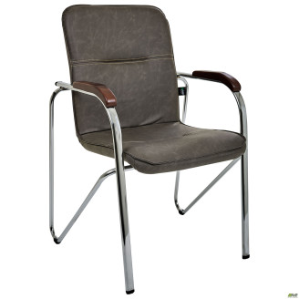 Стул Самба хром орех WAX Dark Grey без канта AMF