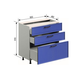 Кухонная секция нижняя Н 60 3Ш (2 + 1) FAVORIT Ариэль Мир мебели