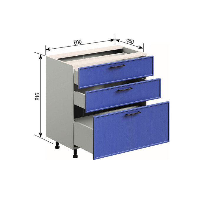 Кухонна секція нижня Н 60 3Ш (2 + 1) FAVORIT Аріель Світ меблів