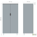 Гардероб Delta DL-909 (864х550х1685мм) Блеквуд Ячменный / Опора белый беж AMF