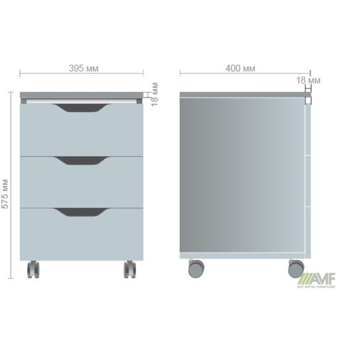 Тумба мобильная Delta DL - 403 (395х400х575) Блэквуд Ячменный AMF