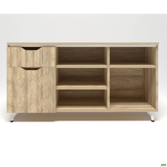 Тумба стационарная Delta DL-401L (1200х400х675мм) Блэквуд Ячменный / Опора Белый беж AMF