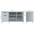 Тумба стационарная Delta DL-401L (1200х400х675мм) Блэквуд Ячменный / Опора Белый беж AMF