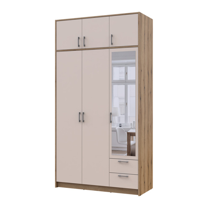 Шкаф Ронди с зеркалом и антресолью 3 ДСП 121 Doros