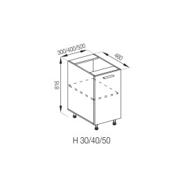 Кухонна секція нижня Н 40 Б'янка Світ меблів