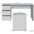 Компьютерный стол Pluto ST L (1380х600х750) Дуб Эндгрейн/Черный графит AMF