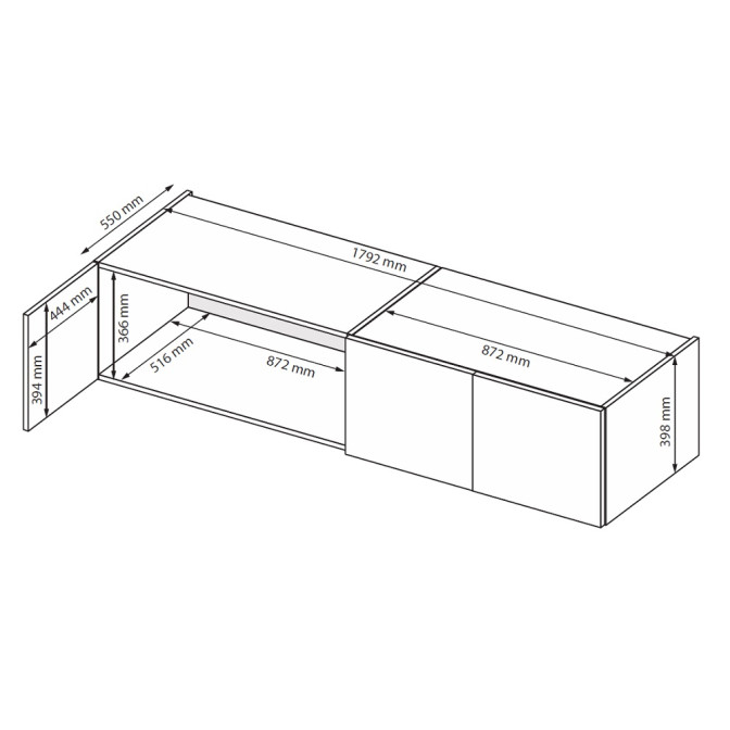 Антресоль 4Дв Меги / Megy Глянец Шиншила Серая MiroMark MG-04-GG