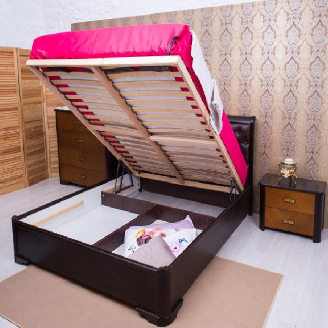 Кровать с мягкой спинкой и механизмом Милена Олимп