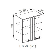 Кухонная секция верхняя В 80 (h-920) Доминика Мир мебели