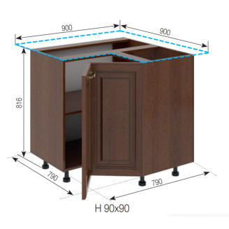 Кухонная секция нижняя 90*90 Роксана Мир мебели
