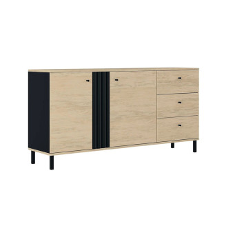 Комод 2Дв 3Ящ Дуб Артизан / Антрацит Тео Світ Меблів