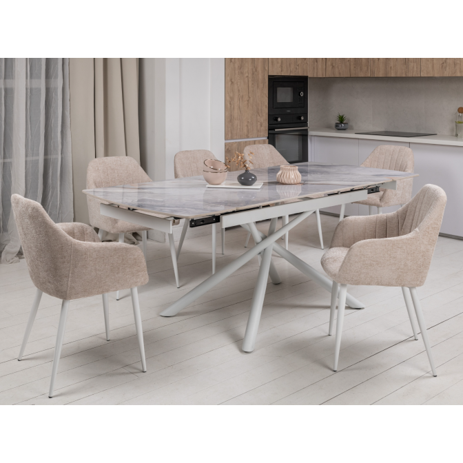 Керамический стол Пино TML-1200-1 айсберг + белый Vetro mebel
