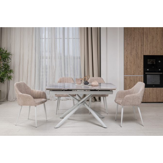Керамический стол Пино TML-1200-1 айсберг + белый Vetro mebel