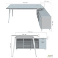 Рабочее место Delta DL-101R (1990х1600х750мм) Блэквуд Ячменный/Каркас белый/Опора белый AMF