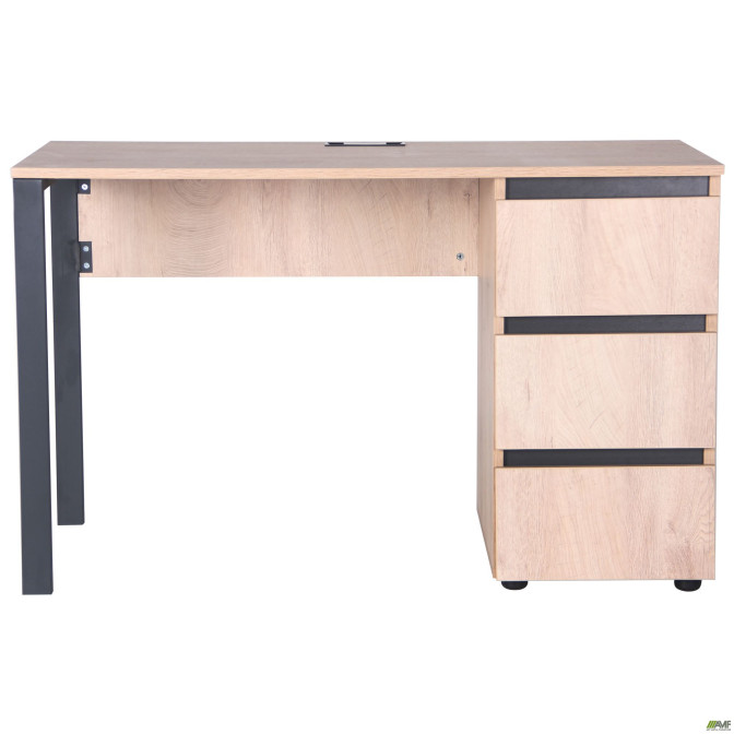 Стіл комп'ютерний Pluto ST R (1200х600х750) Дуб Ендгрейн/Чорний графіт AMF