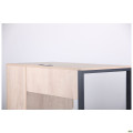 Стіл комп'ютерний Pluto ST R (1200х600х750) Дуб Ендгрейн/Чорний графіт AMF