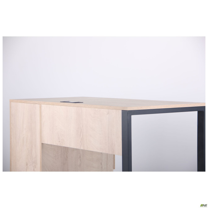 Стіл комп'ютерний Pluto ST R (1200х600х750) Дуб Ендгрейн/Чорний графіт AMF