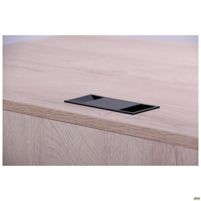 Стіл комп'ютерний Pluto ST R (1200х600х750) Дуб Ендгрейн/Чорний графіт AMF