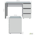 Стіл комп'ютерний Pluto ST R (1200х600х750) Дуб Ендгрейн/Чорний графіт AMF