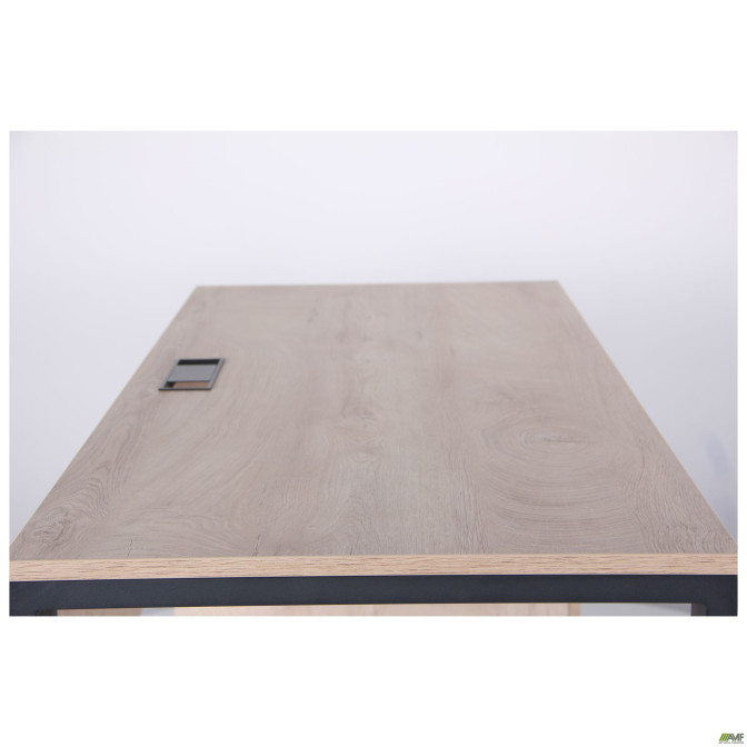 Стіл комп'ютерний Pluto ST R (1200х600х750) Дуб Ендгрейн/Чорний графіт AMF