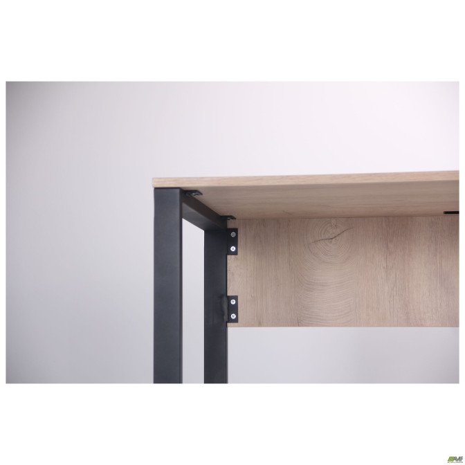Стіл комп'ютерний Pluto ST R (1200х600х750) Дуб Ендгрейн/Чорний графіт AMF