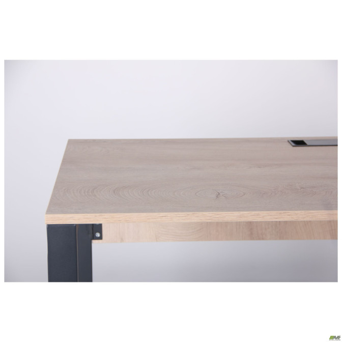 Стіл комп'ютерний Pluto ST R (1200х600х750) Дуб Ендгрейн/Чорний графіт AMF
