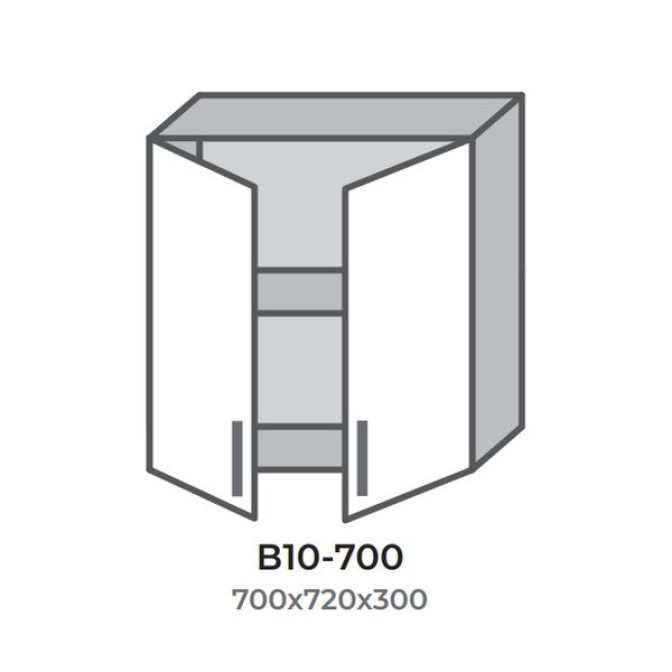 Кухонна секція В10-700 верхня 700 два фасади Оптима Еверест  