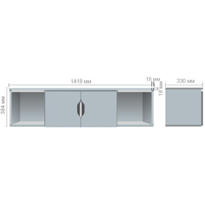 Полиця навісна Delta DL - 523 (1418х330х384мм) Блеквуд Ячмінний AMF