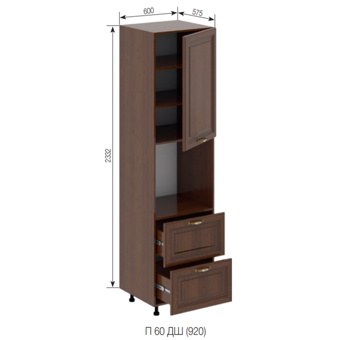 Кухонная секция пенал П 60 ДШ LUX (h-920) Роксана Мир мебели 
