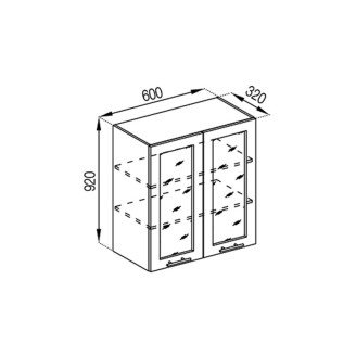 Кухонная секция верхняя В 60 Ск (h-920) Адель Мир мебели
