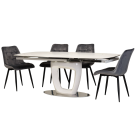 Керамический стол TML-825 белый мрамор Vetro mebel