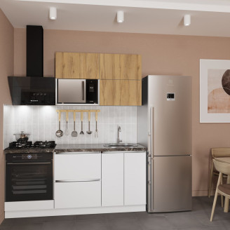 Кухня готова ДСП 2 Класик 1,8 м вбудована плита, окрема витяжка, без ручок Senam Кухня готова ДСП 2 Класик 1,8 м вбудована плита, окрема витяжка, без ручок Senam