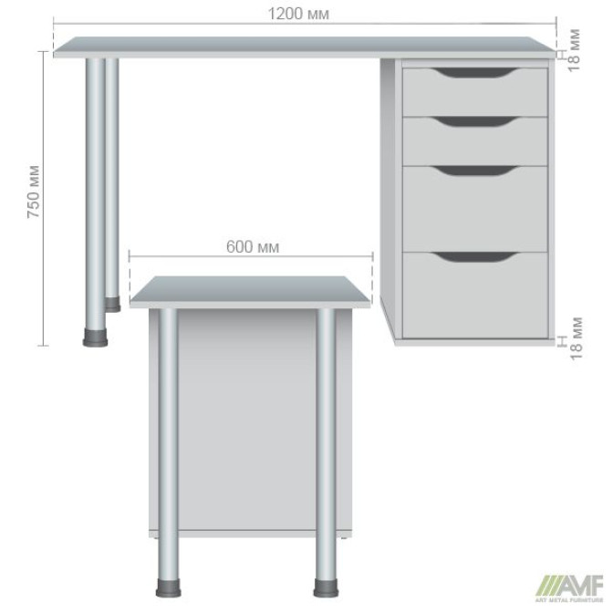 Стол компьютерный Blond BL-102 (1200х600х750) Белый жемчуг/белый беж AMF