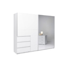 Шкаф-купе 2.5м 2Дв с зеркалом Вильма / Wilma Белый MiroMark WL-25-WB