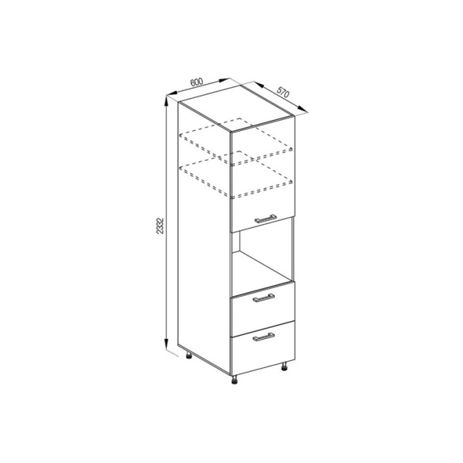 Кухонная секция пенал П 60 ДШ LUX (h-920) Марта Мир мебели
