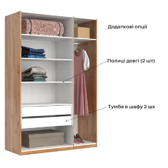 Шафа 3Дв без дзеркала Міла / Mila Глянець Білий MiroMark MA-23-WB