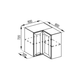 Кухонная секция верхняя 60*60 кут прямий Марго Мир мебели