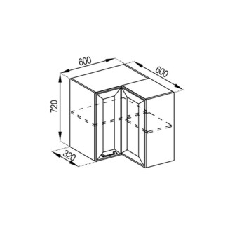 Кухонная секция верхняя 60*60 кут прямий Марго Мир мебели