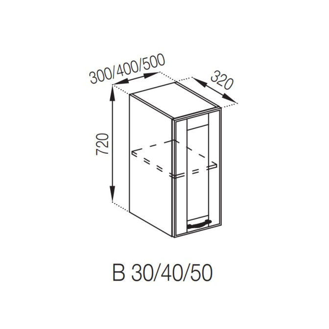 Кухонная секция верхняя В 40 Доминика Мир мебели