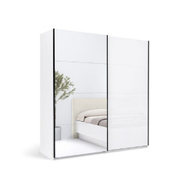 Шкаф-купе 2,0х2,1 с зеркалом2Дв Мила / Mila Глянец Белый MiroMark MA-21-WB