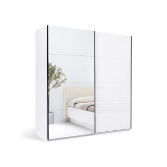 Шкаф-купе 2,0х2,1 с зеркалом2Дв Мила / Mila Глянец Белый MiroMark MA-21-WB