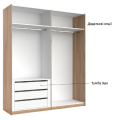 Шафа-купе 2,0х2,1 з дзеркалом2Дв Міла / Mila Глянець Білий MiroMark MA-21-WB