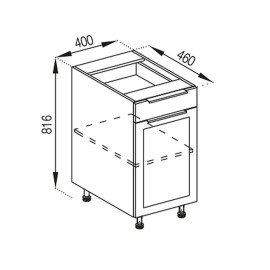 Кухонна секція нижня Н 40 ДШ LUX Анна Світ меблів