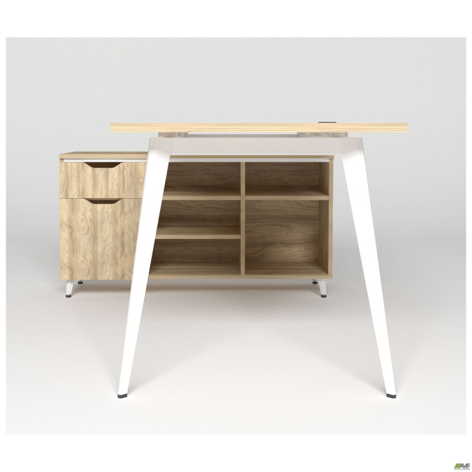 Рабочее место Delta DL-100L (1790х1200х750мм) Блэквуд Ячменный/Каркас белый/Опора белый AMF