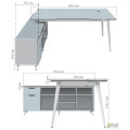 Рабочее место Delta DL-101L (1990х1600х750мм) Блэквуд Ячменный/Каркас белый/Опора белый AMF