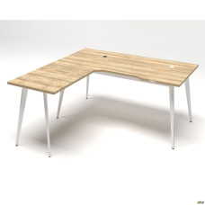 Рабочее место Delta DL-102 (1590х1600х750мм) Блэквуд Ячменный/Каркас белый AMF